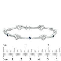 The Kindred Heart from Vera Wang Love Collection Blue Sapphire and 0.29 CT. T.W. Diamond Bracelet in Sterling Silver|Peoples Jewellers