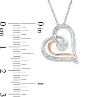 Diamond Accent Heart Pendant in Sterling Silver and 10K Rose Gold|Peoples Jewellers