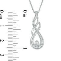 0.085 CT. T.W. Diamond Flame Pendant in Sterling Silver|Peoples Jewellers