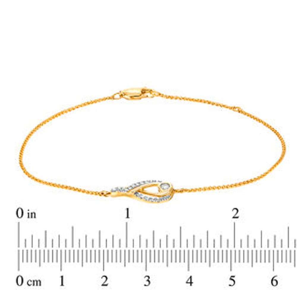 Interwoven™ 0.145 CT. T.W. Diamond Bracelet in 10K Gold - 7.75"|Peoples Jewellers