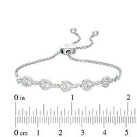 Interwoven™ 0.04 CT. T.W. Diamond Bolo Bracelet in Sterling Silver - 9.5"|Peoples Jewellers