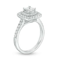 0.95 CT. T.W. Princess-Cut Diamond Double Frame Engagement Ring in 14K White Gold|Peoples Jewellers