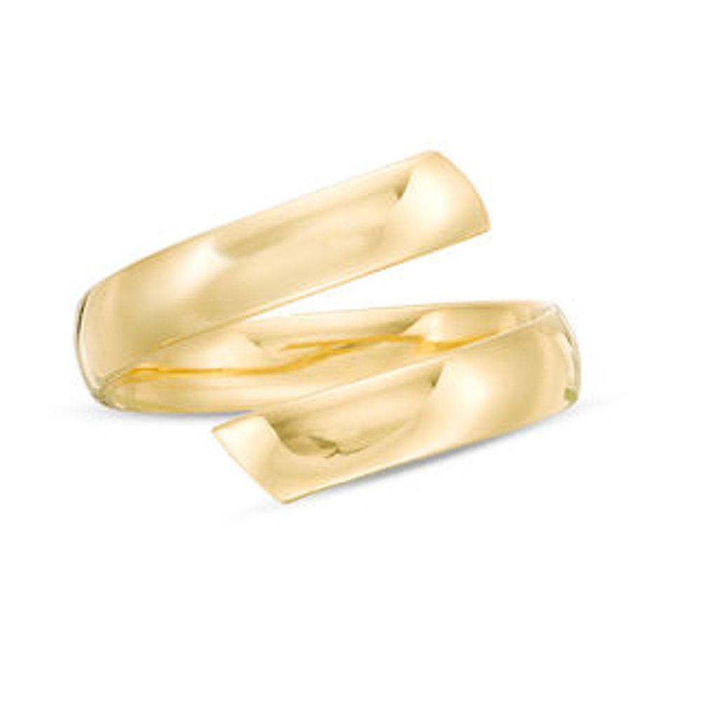 Italian Gold Bypass Ribbon Ring in 14K Gold - Size 7|Peoples Jewellers