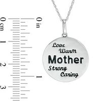 "Mother" Round Disc Pendant in 10K White Gold|Peoples Jewellers