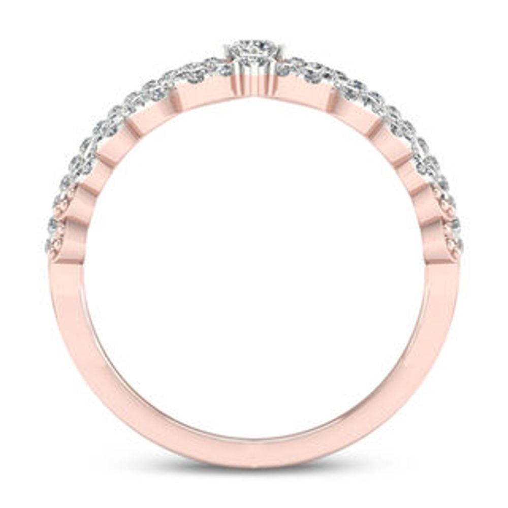 0.30 CT. T.W. Diamond Heart Crown Ring in 10K Rose Gold|Peoples Jewellers