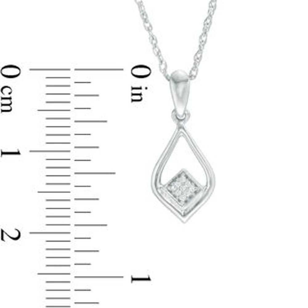 Diamond Accent Teardrop Pendant in 10K White Gold|Peoples Jewellers