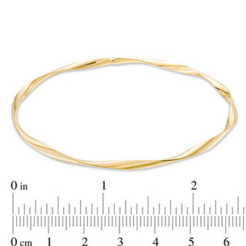 3.0mm Twist Slip-On Bangle in 14K Gold - 8.0"|Peoples Jewellers