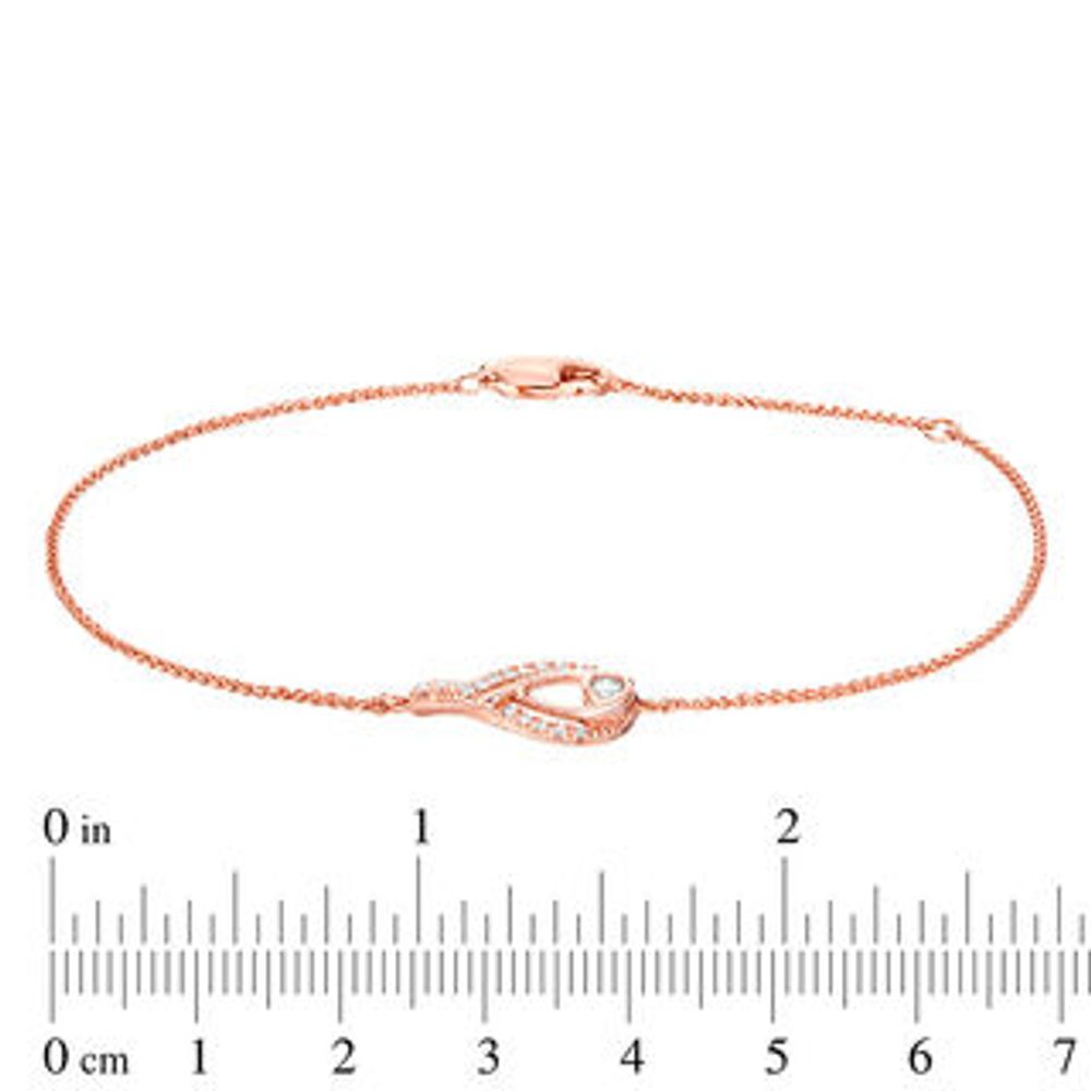 Interwoven™ 0.145 CT. T.W. Diamond Bracelet in 10K Rose Gold - 7.75"|Peoples Jewellers