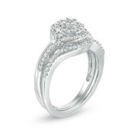 0.45 CT. T.W. Composite Diamond Frame Bypass Bridal Set in 10K White Gold|Peoples Jewellers