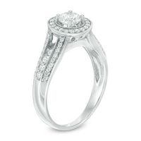 0.79 CT. T.W. Diamond Frame Multi-Row Vintage-Style Engagement Ring in 10K White Gold|Peoples Jewellers