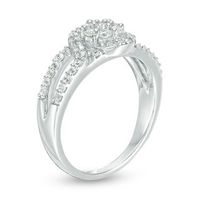 0.45 CT. T.W. Multi-Diamond Bypass Ring in 10K White Gold|Peoples Jewellers