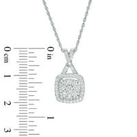 0.45 CT. T.W. Diamond Cushion Frame Pendant in 10K White Gold|Peoples Jewellers