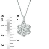 0.45 CT. T.W. Multi-Diamond Flower Pendant in 10K White Gold|Peoples Jewellers