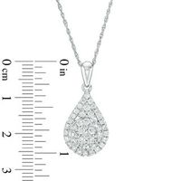 0.95 CT. T.W. Multi-Diamond Teardrop Frame Pendant in 10K White Gold|Peoples Jewellers