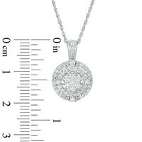 0.45 CT. T.W. Multi-Diamond Double Frame Pendant in 10K White Gold|Peoples Jewellers