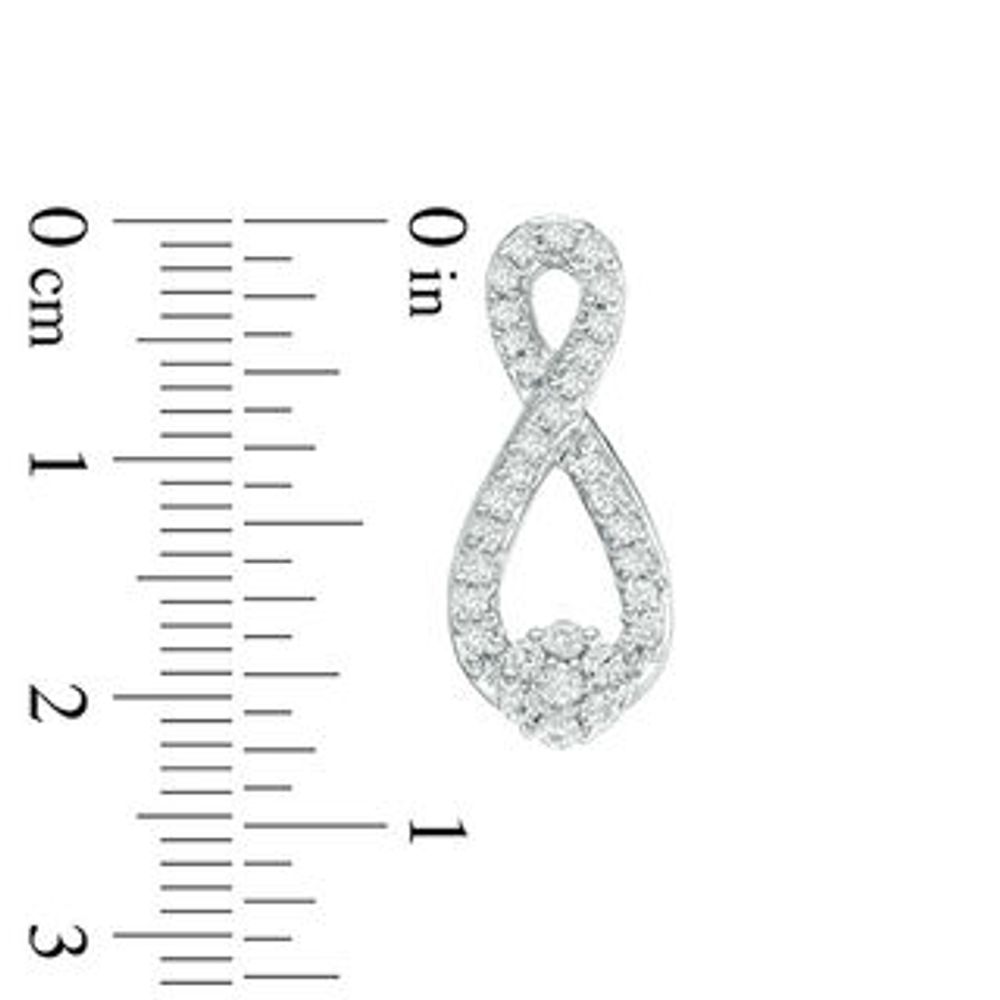 0.69 CT. T.W. Multi-Diamond Infinity Drop Earrings in 10K White Gold|Peoples Jewellers