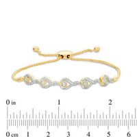 Interwoven™ 0.15 CT. T.W. Diamond Bolo Bracelet in 10K Gold - 9.5"|Peoples Jewellers