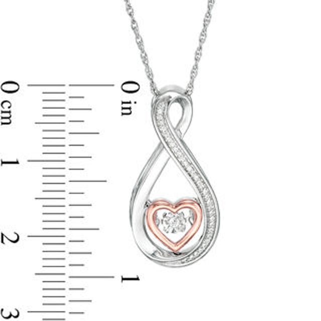 Unstoppable Love™ 0.04 CT. T.W. Diamond Heart Infinity Pendant in Sterling Silver and 10K Rose Gold|Peoples Jewellers