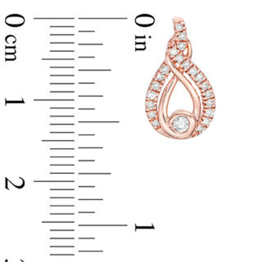 Interwoven™ 0.23 CT. T.W. Diamond Drop Earrings in 10K Rose Gold|Peoples Jewellers