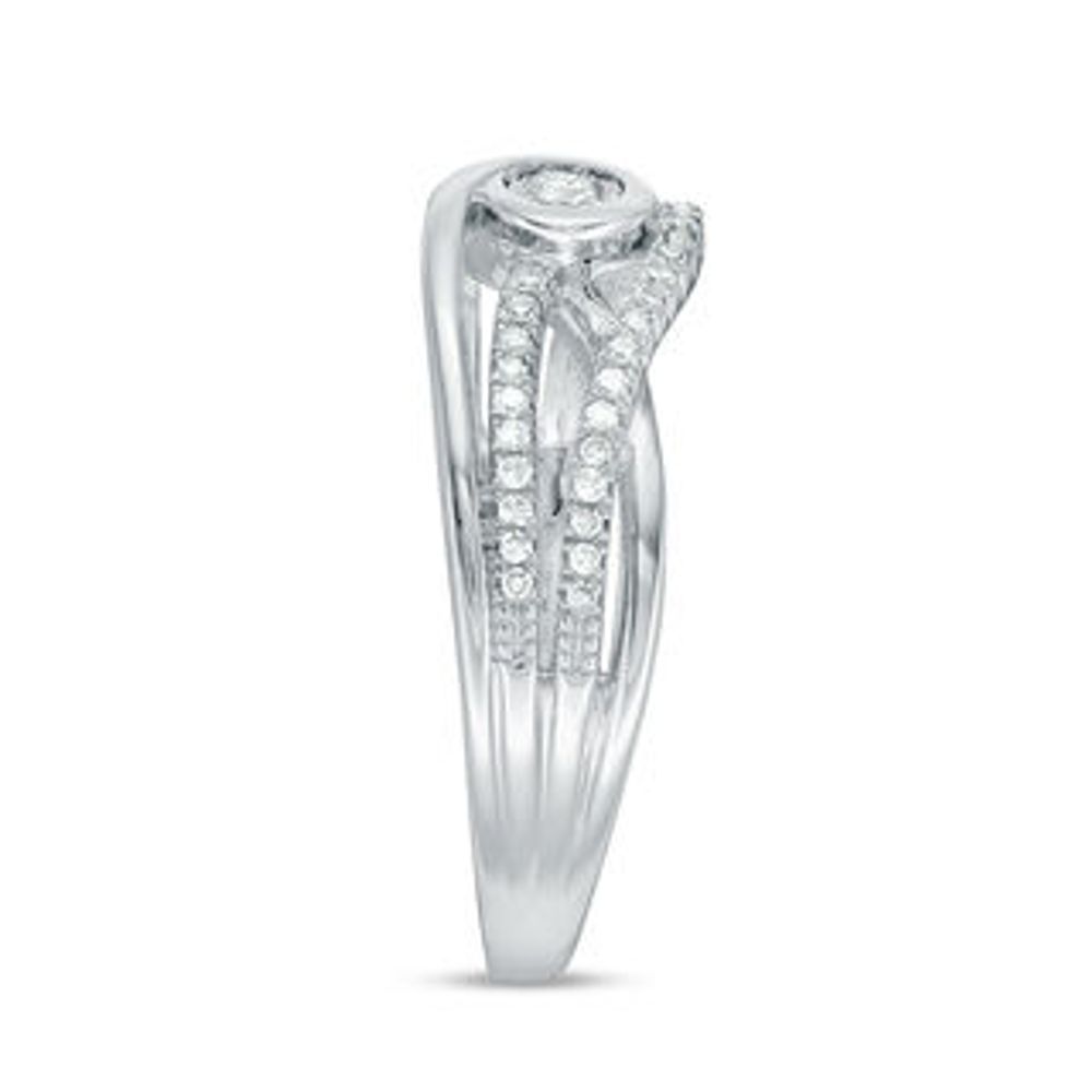 Interwoven™ 0.20 CT. T.W. Diamond Promise Ring in 10K White Gold - Size 7|Peoples Jewellers