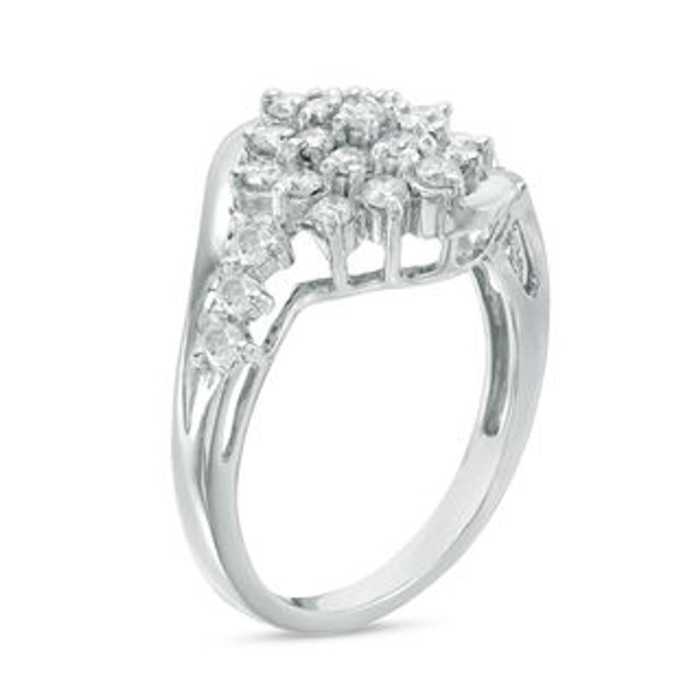 0.69 CT. T.W. Composite Diamond Starburst Bypass Engagement Ring in 10K Gold|Peoples Jewellers