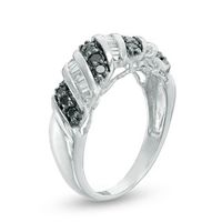 0.37 CT. T.W. Enhanced Black and White Diamond Twist Band in 10K White Gold|Peoples Jewellers