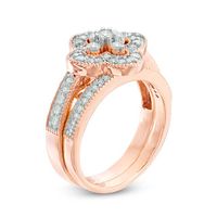 0.58 CT. T.W. Diamond Clover Frame Vintage-Style Bridal Set in 10K Rose Gold|Peoples Jewellers