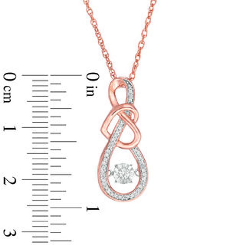 Unstoppable Love™ 0.117 CT. T.W. Diamond Intertwining Infinity and Tilted Heart Pendant in 10K Rose Gold|Peoples Jewellers