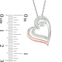 Unstoppable Love™ Diamond Accent Tilted Heart Pendant in Sterling Silver and 10K Rose Gold|Peoples Jewellers