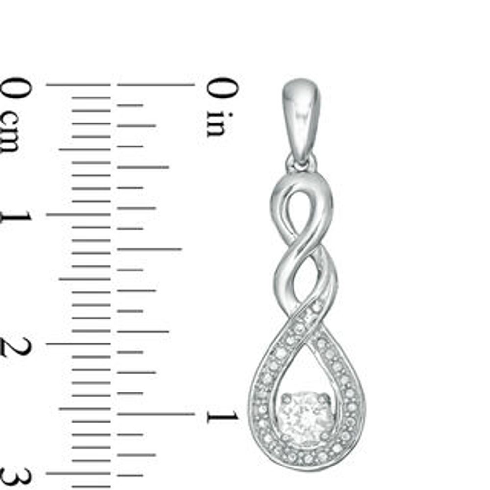 Lab-Created White Sapphire and Beaded Cascading Infinity Pendant and Drop Earrings Set in Sterling Silver|Peoples Jewellers