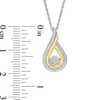 0.065 CT. T.W. Composite Diamond Teardrop Pendant in 10K Two-Tone Gold|Peoples Jewellers