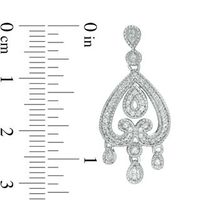 Lab-Created White Sapphire Vintage-Style Chandelier Drop Earrings in Sterling Silver|Peoples Jewellers