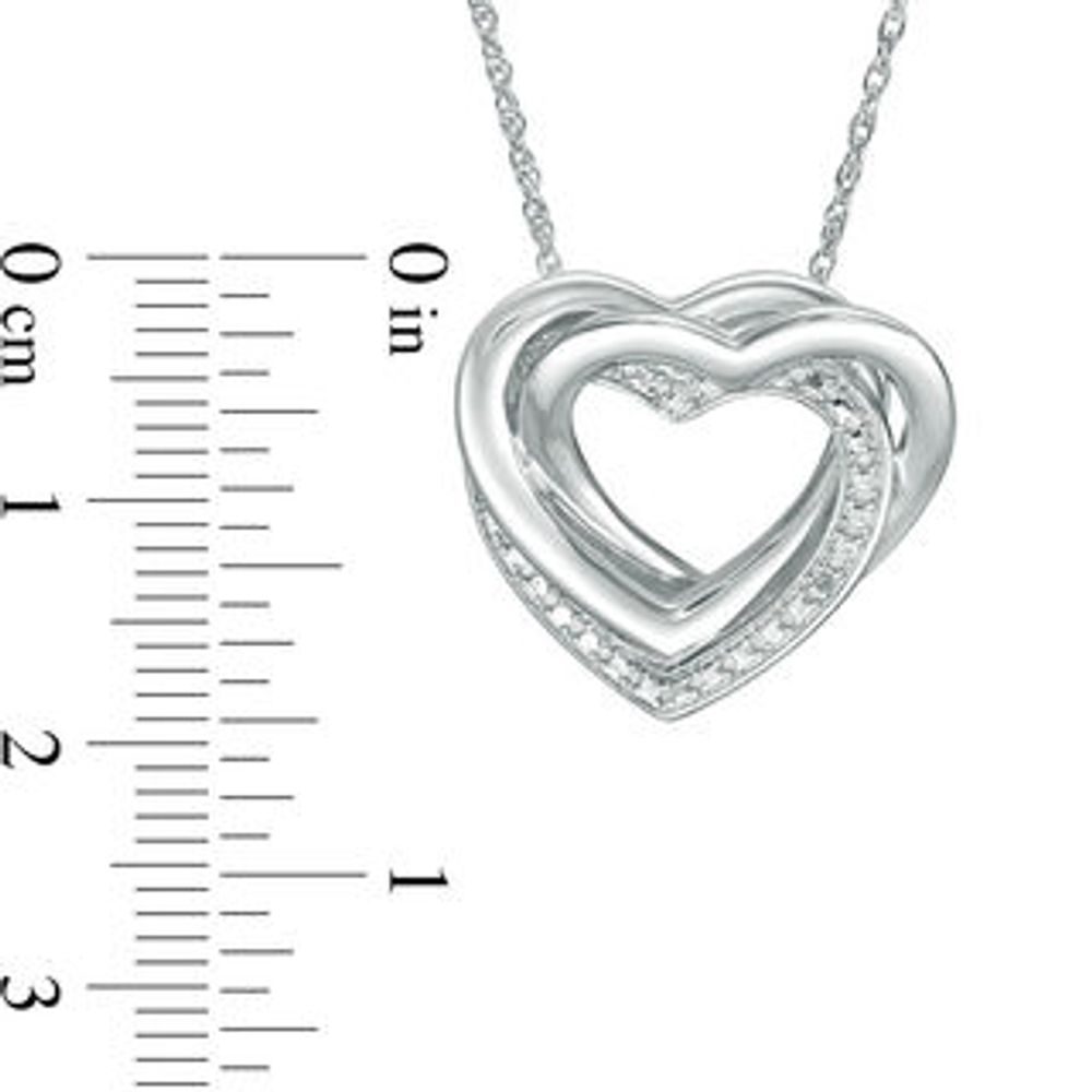 Heart Locket Necklace Diamond Accents Sterling Silver