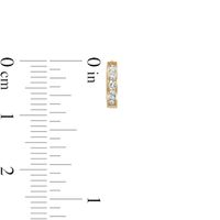 Cubic Zirconia Huggie Hoop Earrings in 14K Gold|Peoples Jewellers