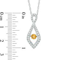 Unstoppable Love™ Citrine and 0.18 CT. T.W. Diamond Vintage-Style Infinity Pendant in Sterling Silver|Peoples Jewellers