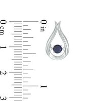 Unstoppable Love™ Lab-Created Blue Sapphire Solitaire Teardrop Earrings in Sterling Silver|Peoples Jewellers