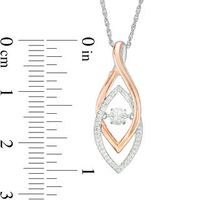 Unstoppable Love™ Lab-Created White Sapphire and 0.09 CT. T.W. Diamond Pendant in Sterling Silver and 10K Rose Gold|Peoples Jewellers