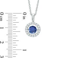 Unstoppable Love™ 5.5mm Lab-Created Blue and White Sapphire Circle Pendant in Sterling Silver|Peoples Jewellers