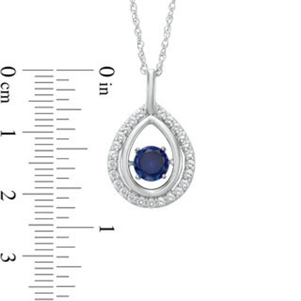 Unstoppable Love™ 5.7mm Lab-Created Blue and White Sapphire Teardrop Pendant in Sterling Silver|Peoples Jewellers