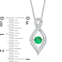 Unstoppable Love™ 4.5mm Lab-Created Emerald and 0.11 CT. T.W. Diamond Infinity Flame Pendant in Sterling Silver|Peoples Jewellers