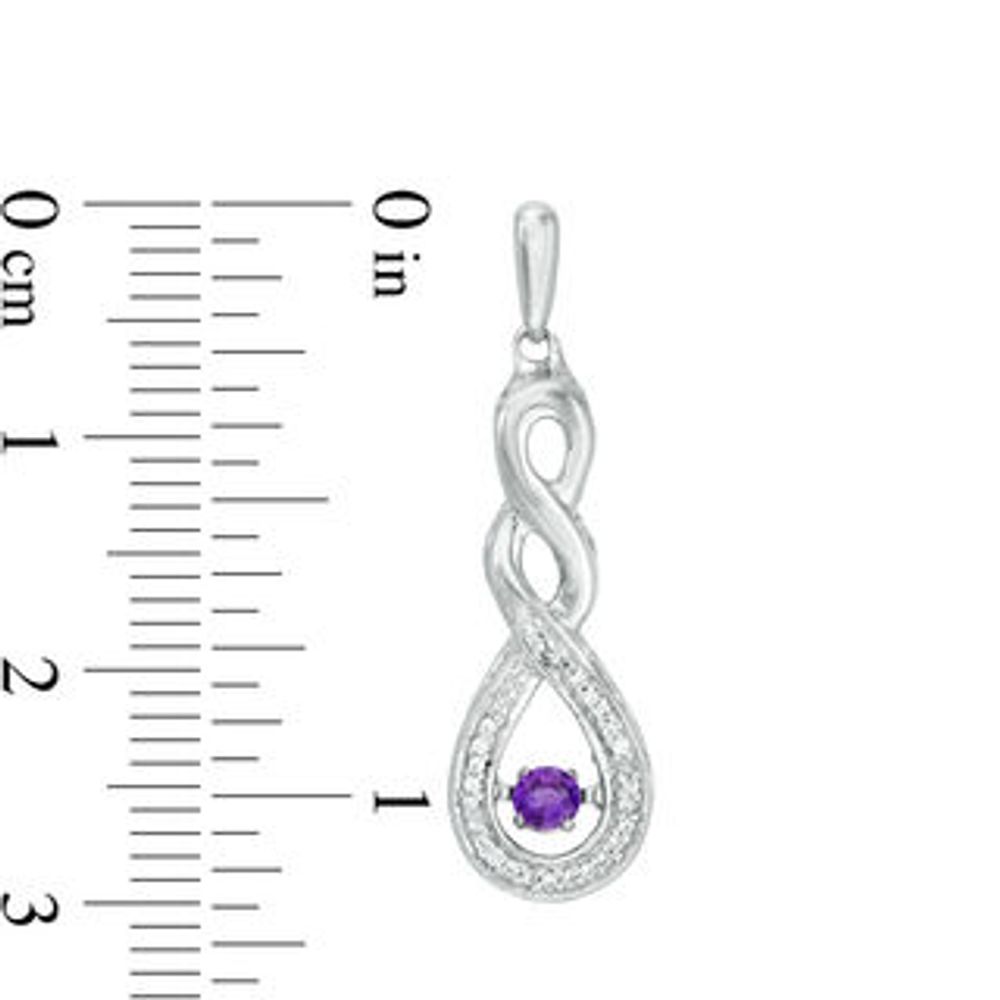 Unstoppable Love™ Amethyst and 0.09 CT. T.W. Diamond Cascading Twist Teardrop Earrings in Sterling Silver|Peoples Jewellers