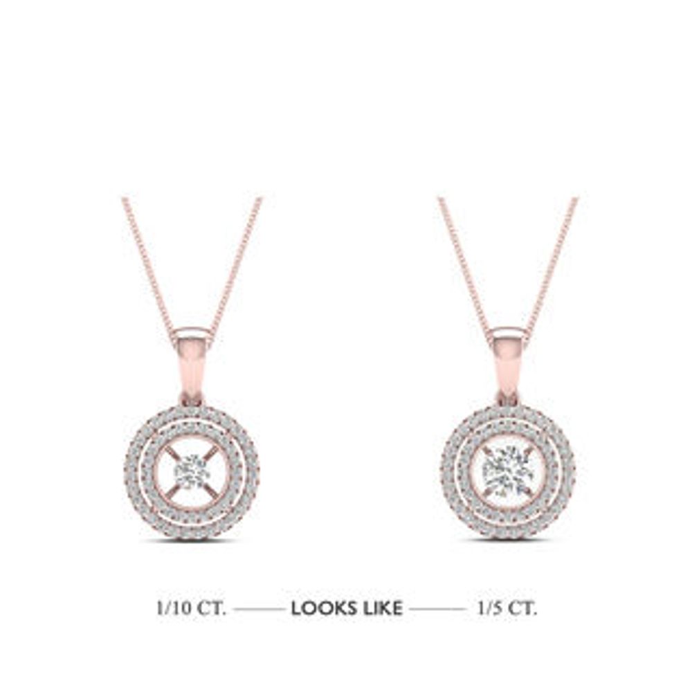 Magnificence™ 0.15 CT. T.W. Diamond Cushion Frame Pendant in 10K Rose Gold|Peoples Jewellers