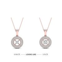 Magnificence™ 0.15 CT. T.W. Diamond Cushion Frame Pendant in 10K Rose Gold|Peoples Jewellers