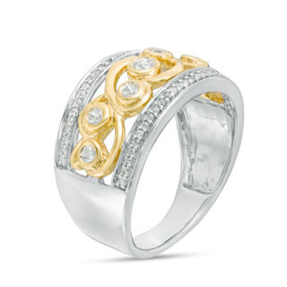 0.37 CT. T.W. Diamond Filigree Scroll Ring in 10K Two-Tone Gold|Peoples Jewellers