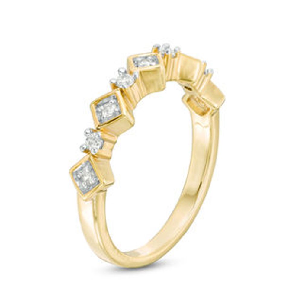 0.145 CT. T.W. Diamond Alternating Anniversary Band in 10K Gold|Peoples Jewellers