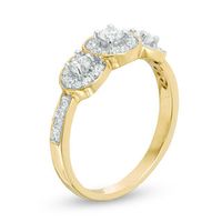 0.45 CT. T.W. Diamond Three Stone Frame Engagement Ring in 10K Gold|Peoples Jewellers