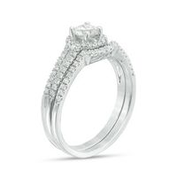 0.58 CT. T.W. Diamond Frame Bridal Set in 10K White Gold|Peoples Jewellers