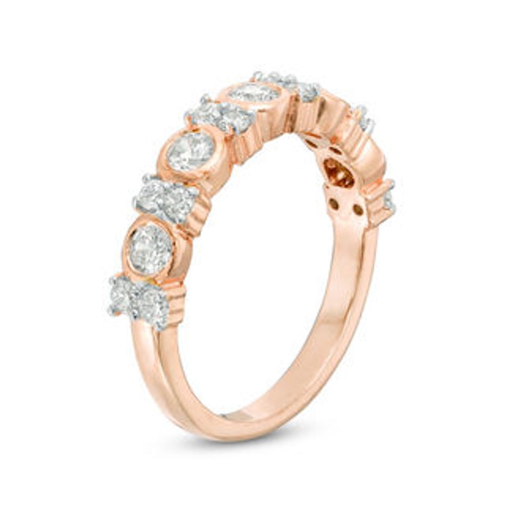 0.69 CT. T.W. Diamond Alternating Anniversary Band in 10K Rose Gold|Peoples Jewellers