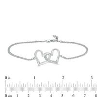 Diamond Accent Interlocking Hearts Bracelet in Sterling Silver - 7.5"|Peoples Jewellers