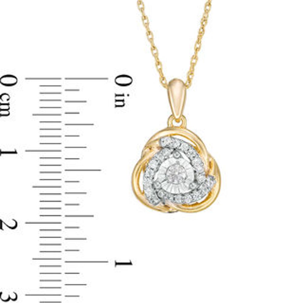 0.18 CT. T.W. Diamond Love Knot Pendant in 10K Gold|Peoples Jewellers